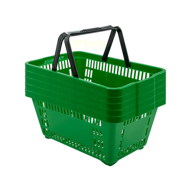 5 Mini Cestinha De Compras 7l Verde P/ Farmacia Bijouteria Perfumaria