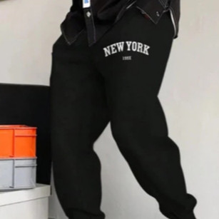 Calça Jogger Masculina Moletom New City Moda Gringa Tendencia Moda Inverno Algodão Casual RR