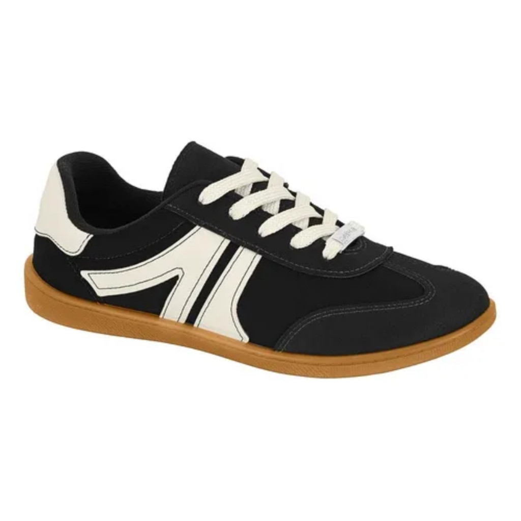 Tênis Feminino Moleca Flat Casual Macio Cadarço Tendência Modinha