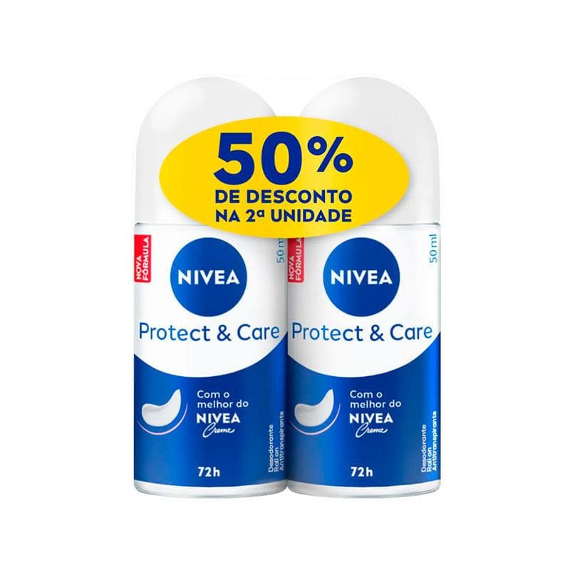 Desodorante Roll On Nivea Protect&Care 2 Unidades 50ml Cada em Oferta na Shopee