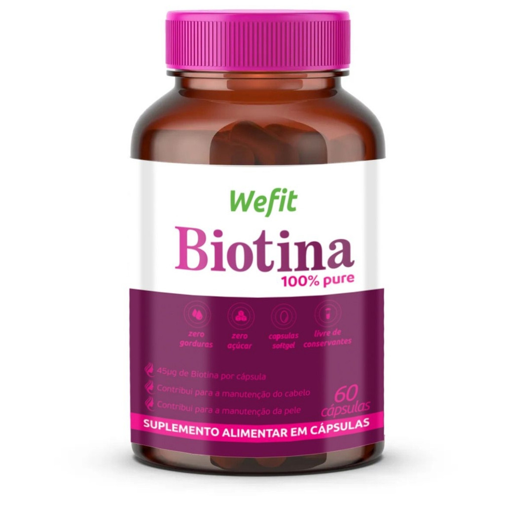 Biotina Pote C/60 Cápsulas Wefit em Oferta na Shopee