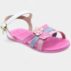 Sandália Infantil Molekinha Flor Menina - Rosa