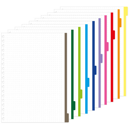 Divisórias C/ 10 Abas P/ Caderno Reposicionável | Pontilhado Colorido