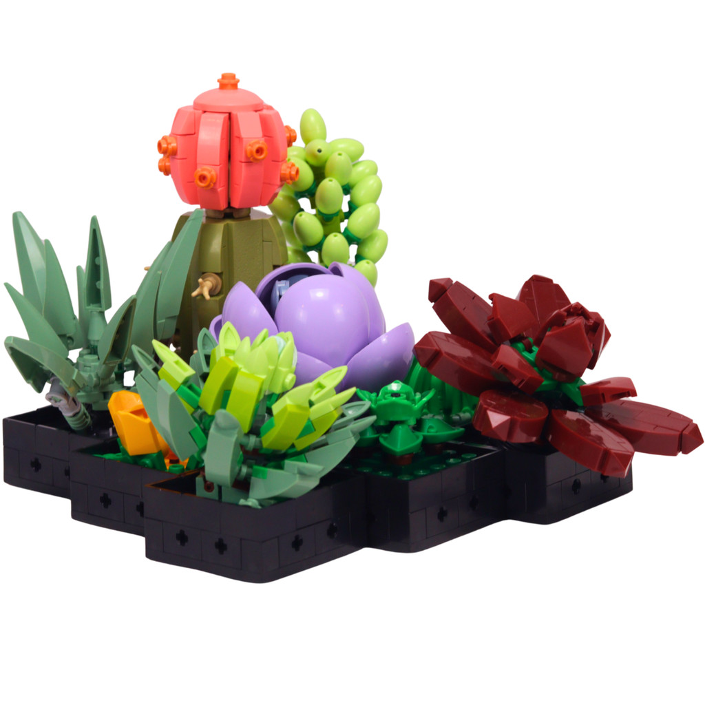 Blocos de Montar Coleção Botânica Suculentas no Vaso Ornamental - Castela