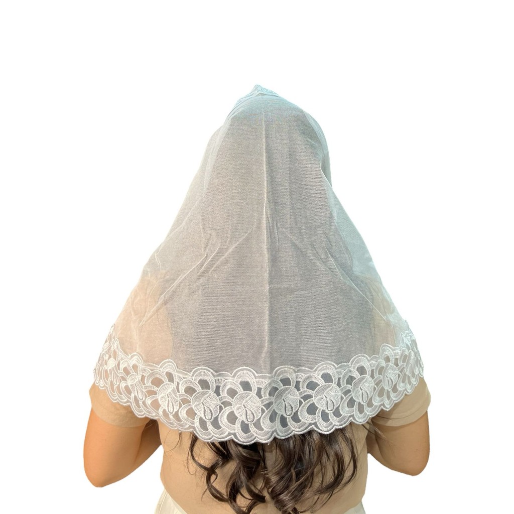 Véu de Algodão CCB Organza Renda Larga Porta véu brinde 929
