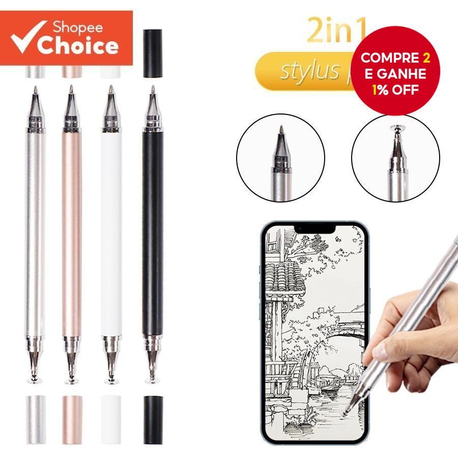 Caneta Stylus Universal 2 Em 1-Ponta De Disco De Alta Sensibilidade Para Tablets E Telefones Android/iOS