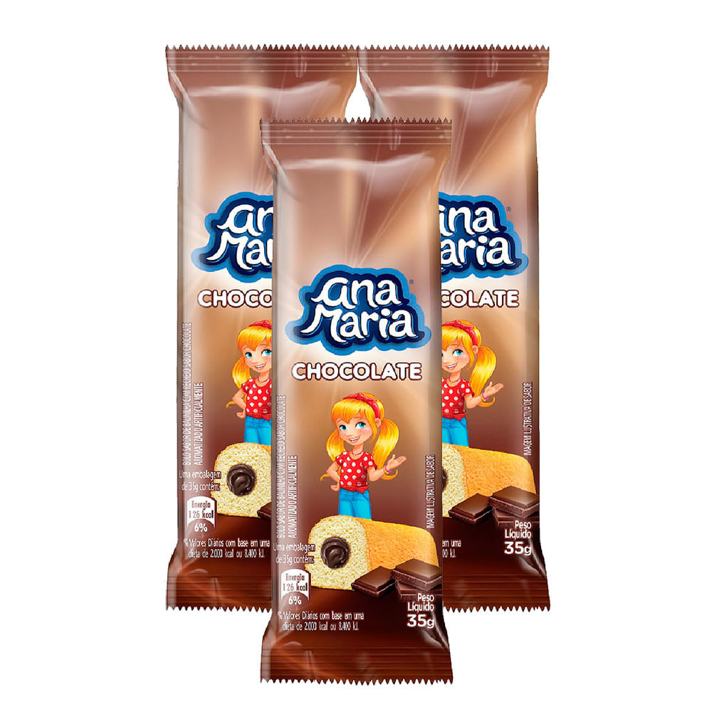 Kit 3 Bolinho Ana Maria Chocolate 35g em Oferta na Shopee