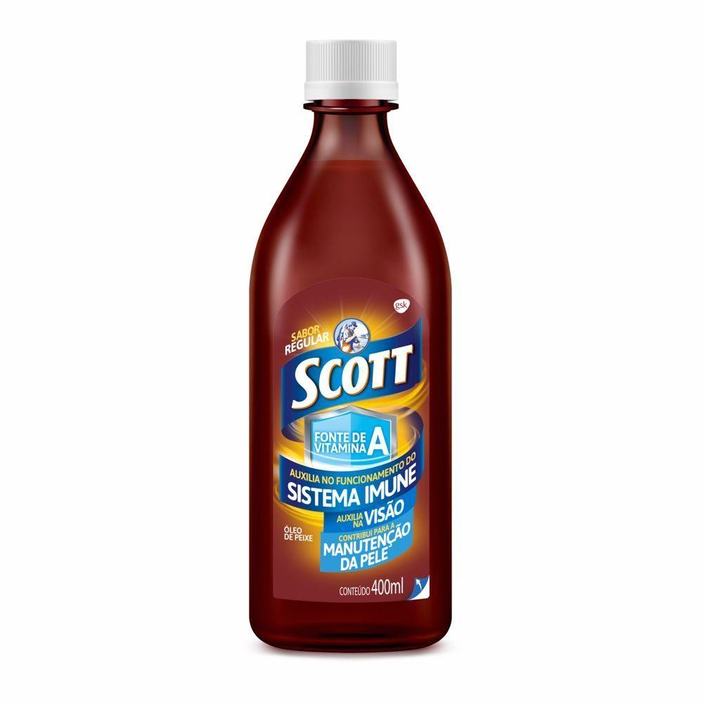 Suplemento de Vitaminas A e D Emulsão Scott Sabor Regular 400ml em Oferta na Shopee