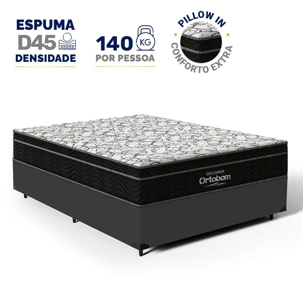 Cama Box com Colchão de Espuma D45 Ortobom Airtech 150 Casal 138cm em Oferta na Shopee