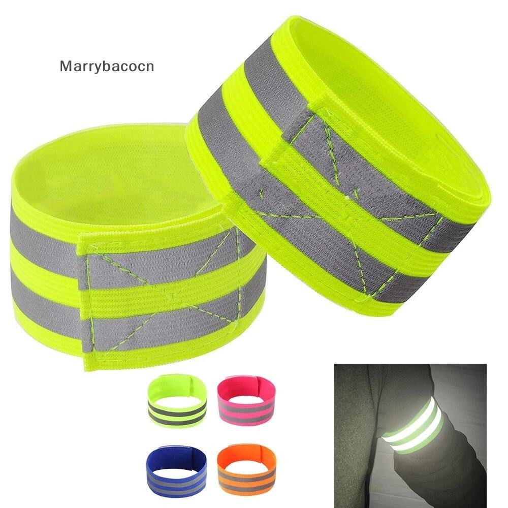 [MAR] Faixas Reflexivas Braço Cinto LED Luz Reflexiva Braçadeira De Correia De Segurança Para Corrida Noturna Jogging Ci