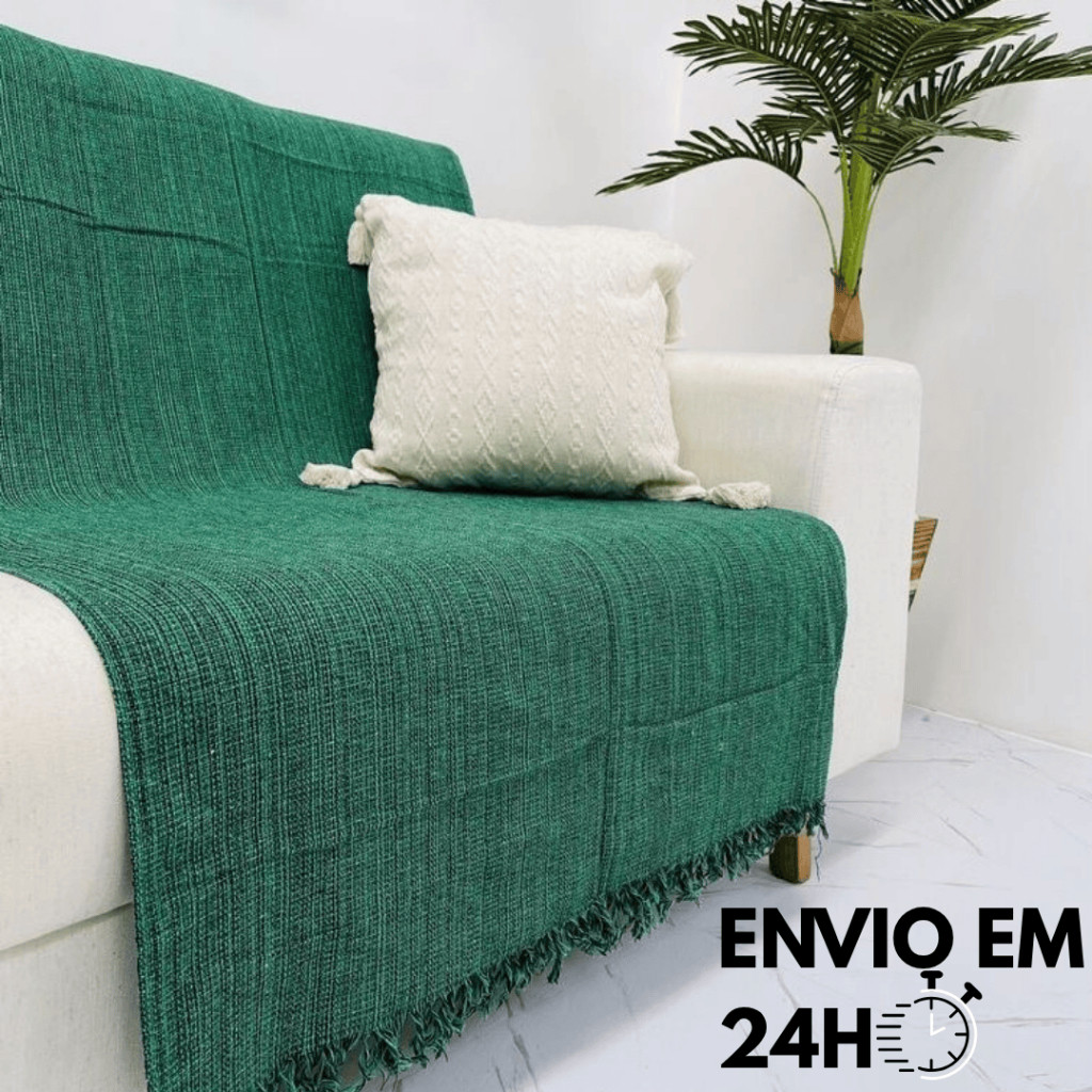 Manta Para Sofá ou Cama Luxo Gigante 210x120 Tipo Capa de Sofá Protetora 100% Algodão Deco...