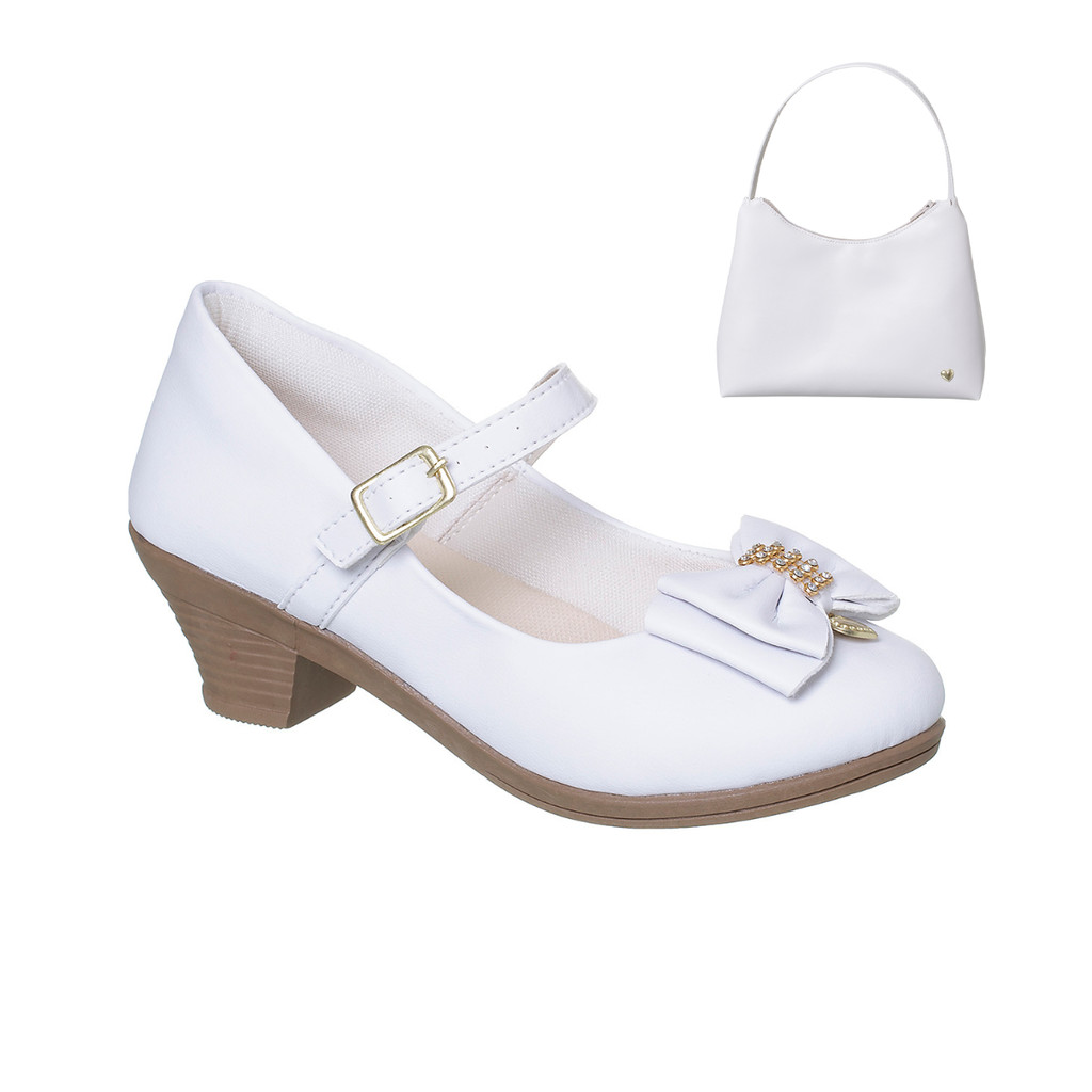 Sapatilha Infantil Menina Salto C/ Bolsinha Boneca Ref 8051B em Oferta na Shopee