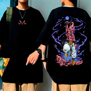 Camiseta estampada grande (100% algodão) Anime Majin Buu unissex gola redonda grande em Oferta na Shopee