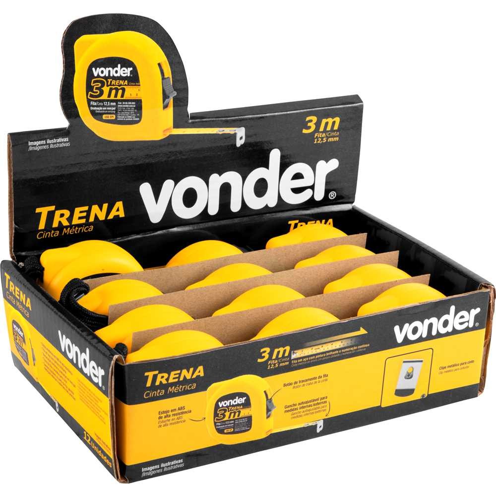 Trena Curta De Aço 3M X 12.5mm Caixa Com 12 Vonder em Oferta na Shopee