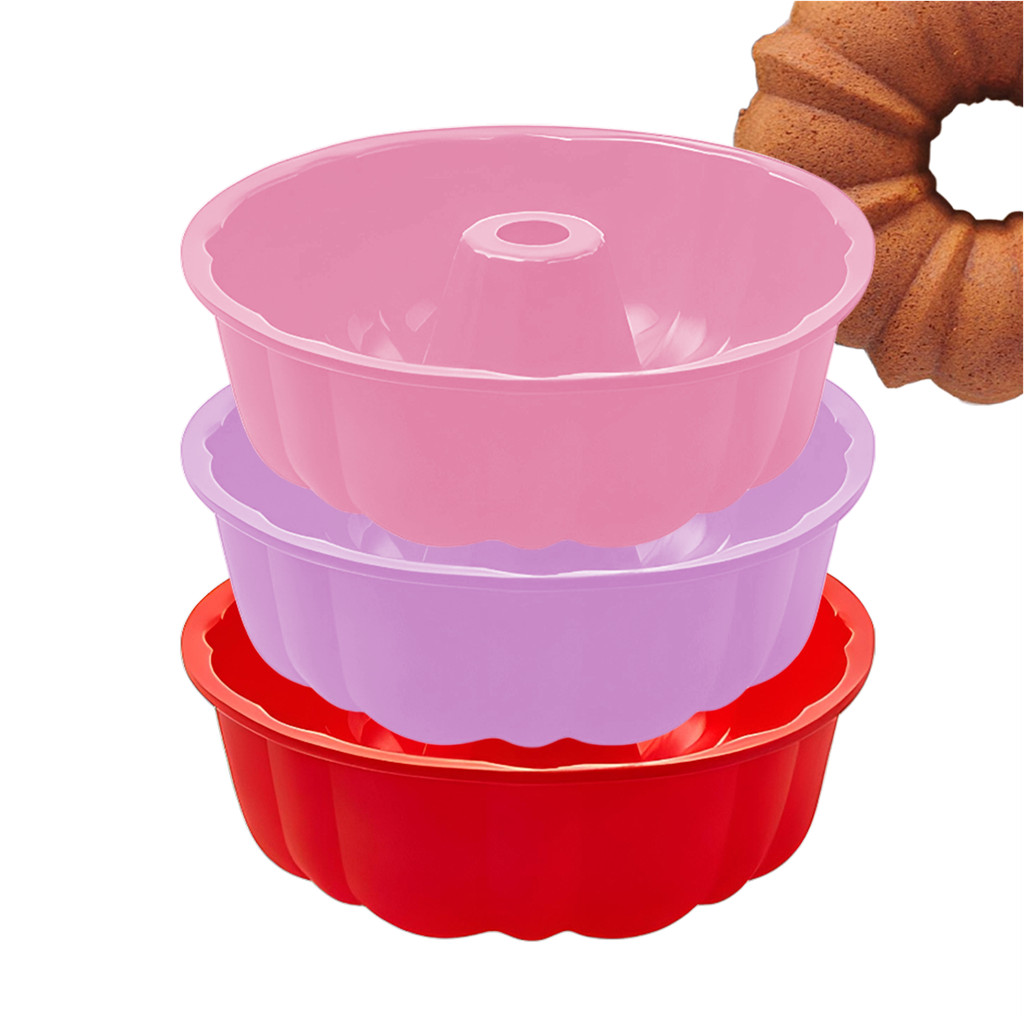 Forma Silicone Pudins Tortas Multiuso Forno Antiaderente Bolos Doces Redonda Muffins Forno Assadeira