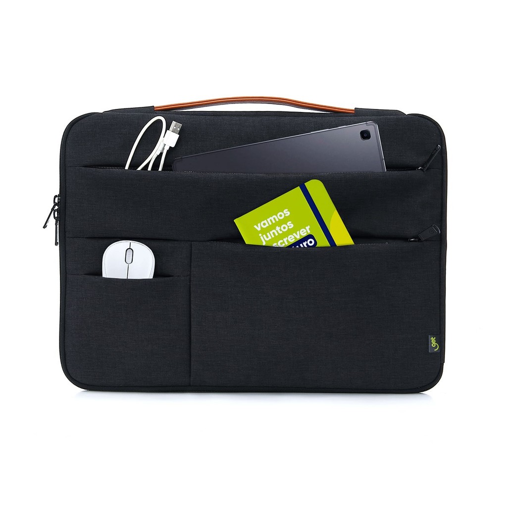 Case para Notebook 15.6" Anti-Impacto com Bolsos e Alça Preta | Get
