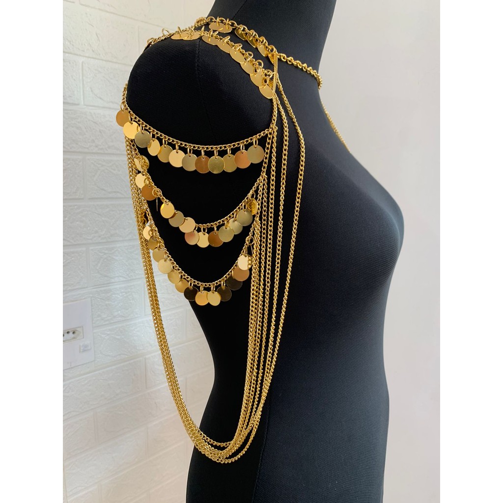 Bodychain Ombreira de correntes tendência Festival em Oferta na Shopee
