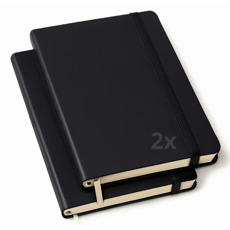 Kit 2 Cadernetas Tipo Moleskine 80 Folhas Caderno de Anotações com Pauta Profissional Elegante em Oferta na Shopee
