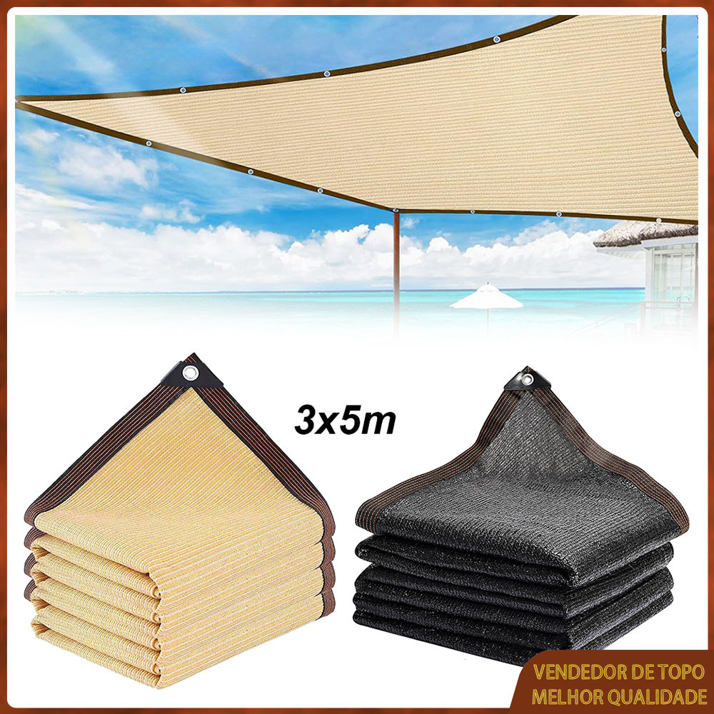 Conjunto de 2 peças protetor solar net sombra net pátio net borda perfuração quatro cantos pára-sol
