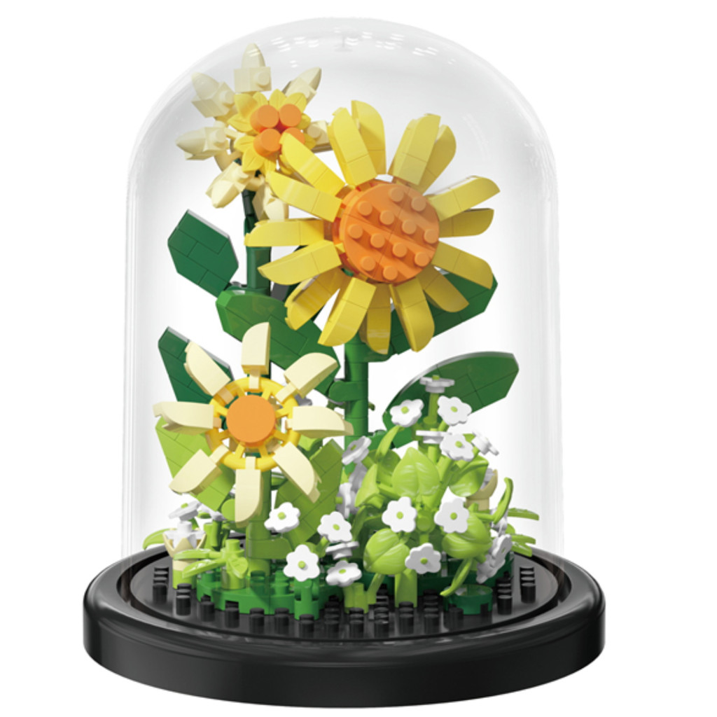 Blocos de Montar Decorativos Flor Girassol na Cúpula - Castela