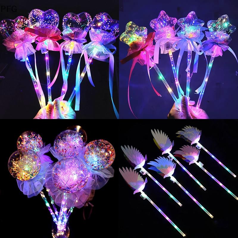 PFG LED Varinha Brilhante Balão Estrela Águia Amor Brilho Fada Vara Portátil Princesa Presente Do Miúdo Cosplay Festa Fa