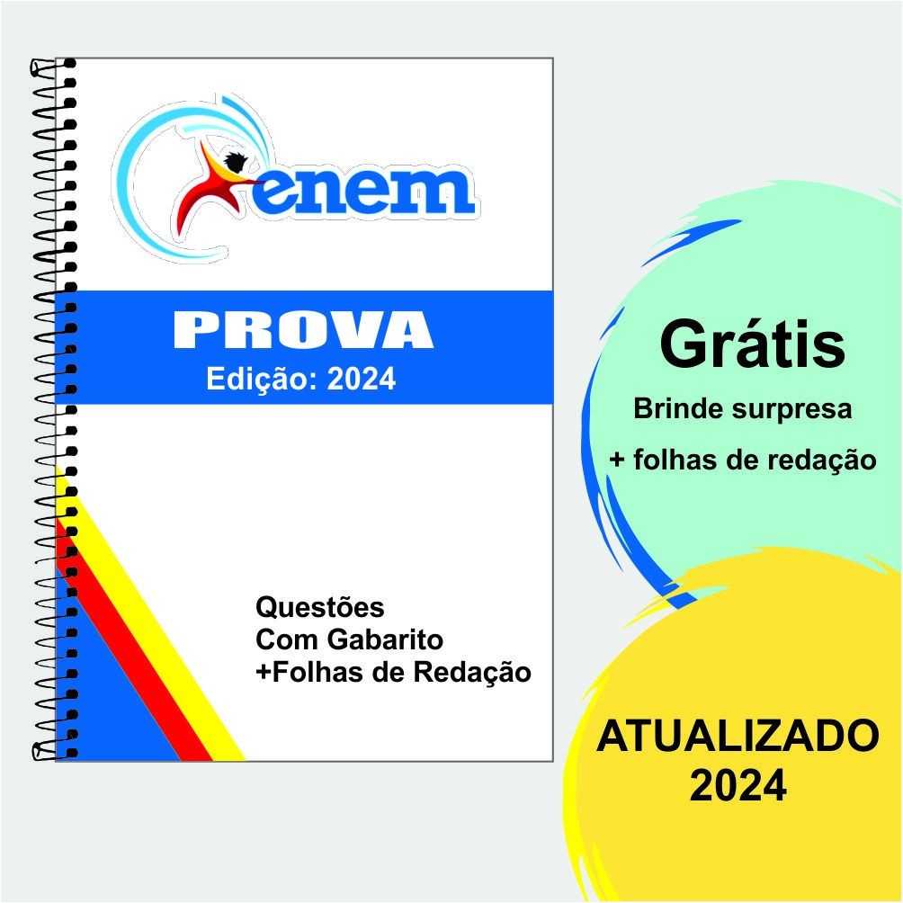 Enem 2024 - Apostila com provas anteriores questões + GABARITOS + FOLHAS DE REDAÇÃO!
