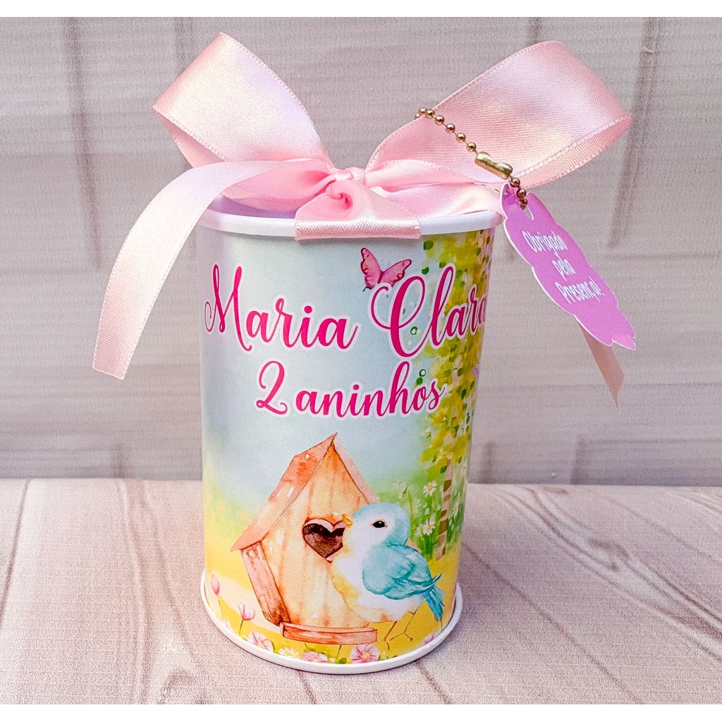 Kit Cofrinhos Personalizados Jardim Encantado 10x6cm Lembrancinha Festa Infantil Aniversário