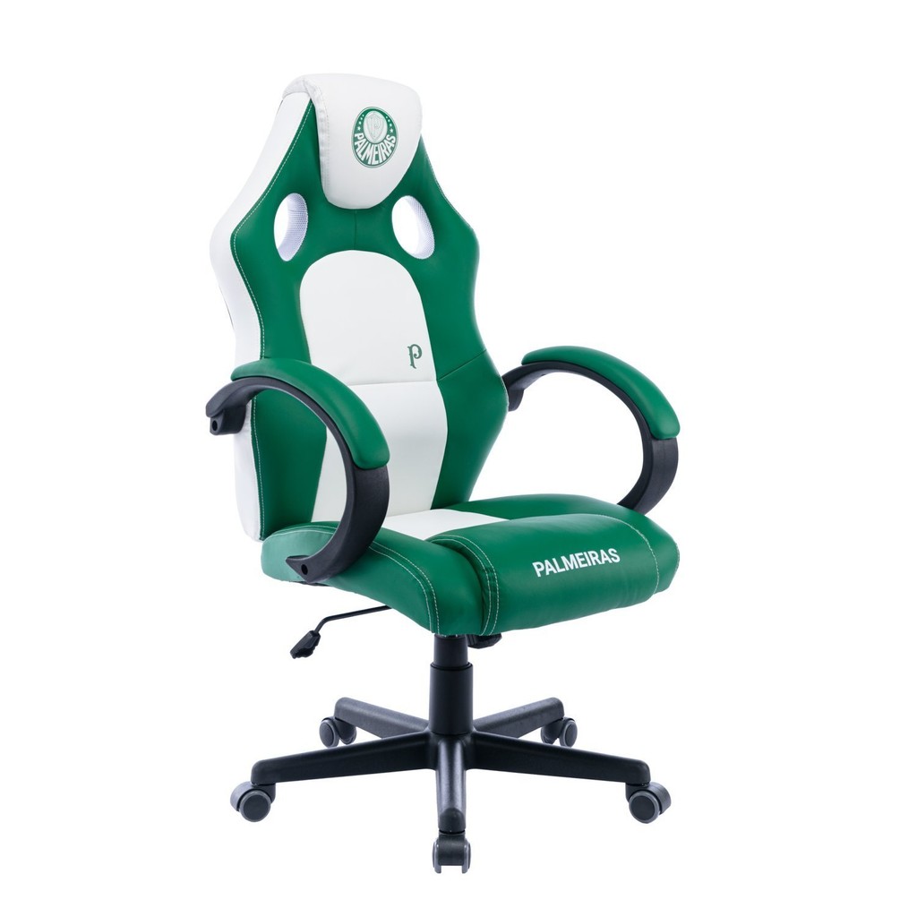 Cadeira Gamer Palmeiras Giratória Reclinável em PU Verde/Branca Verde/Branco em Oferta na Shopee