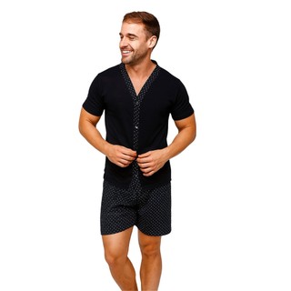 Pijama Americano Masculino Verão De Botão Americano Bermuda