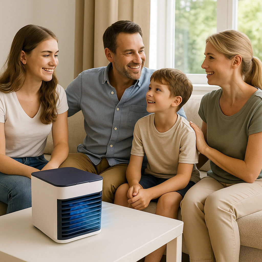 Mini Ar Condicionado Climatizador Usb Portátil Umidificador Casa Escritório Compacto Prático