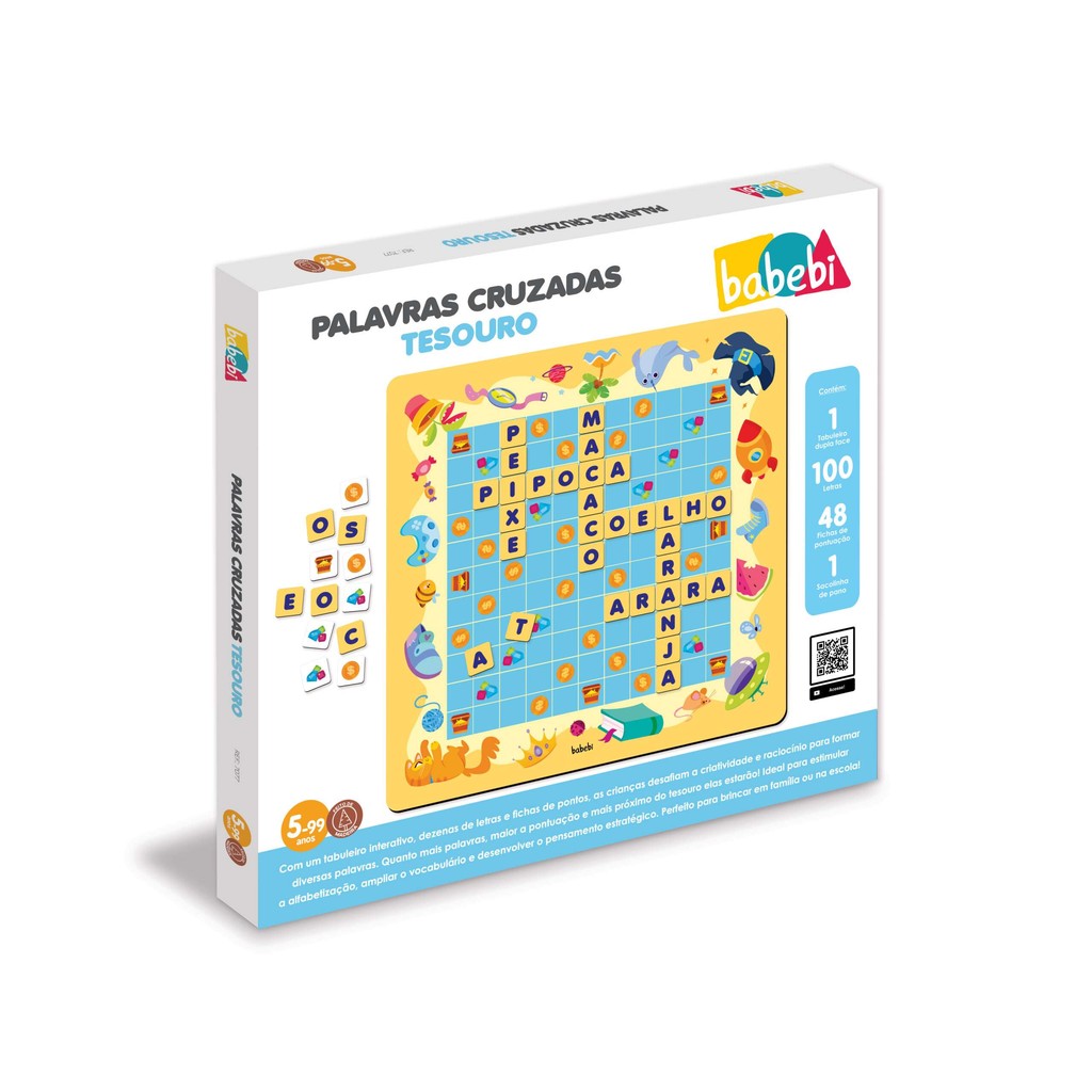 Brinquedo Educativo Palavras Cruzadas Tesouro Babebi Brinquedo Pedagógico Babebi