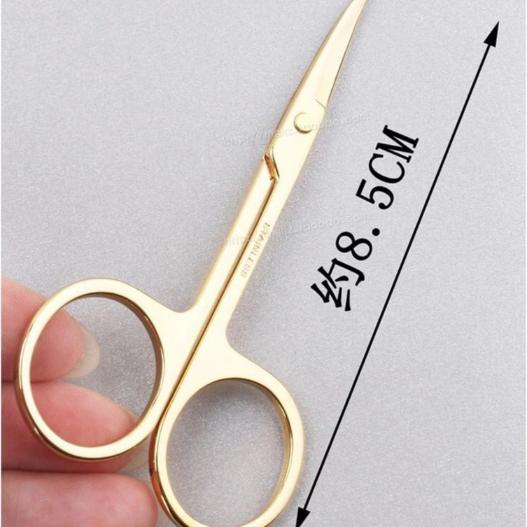 Tesoura Dourada Manicure Curvada P / Unhas / Sobrancelha / Nariz / Cutícula / Curvado / Ferramenta De Maquiagem em Oferta na Shopee