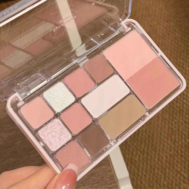 Pounding coração paleta de pó abrangente portátil maquiagem Facial sombra blush contorno blush um coreano puro desejo co