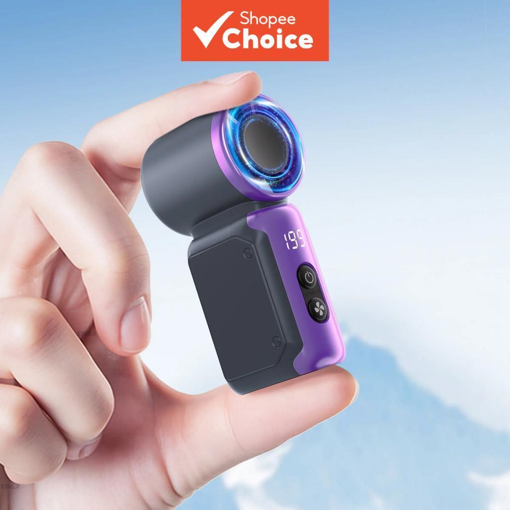 Mini Ventilador de Mão USB Multiuso, Potente Ventilador Portátil Turbo com Níveis de Velocidade 1–199, Motor de Alta