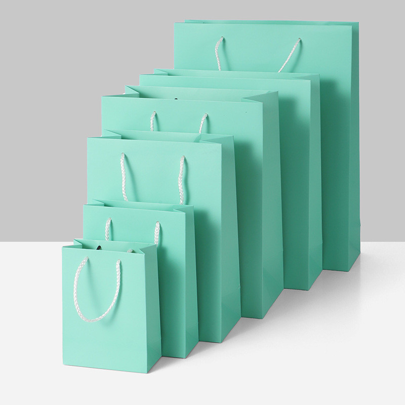 Saco de papel verde roupas caixa de presente saco bolsa roupas femininas cosméticos presentes presentes retorno presente