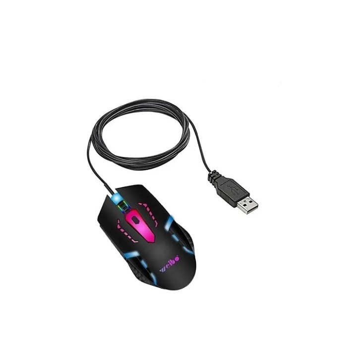 Mouse Gamer Com Fio USB Óptico 3600 DPI com Iluminação LED 7 Cores