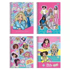 Caderno Espiral Foroni Universitário Capa Dura 01m - 80 Folhas Barbie Fit - Embalagem com 4 Unidades