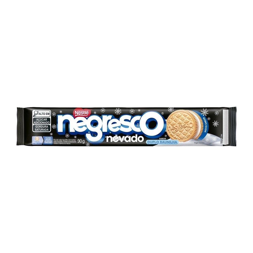 Biscoito Nestlé Negresco Nevado Recheado Baunilha 90g - Embalagem com 66 Unidades