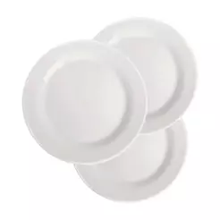 Conjunto de Pratos Rasos Nadir - Vidro Branco Opaline Menu 24 peças
