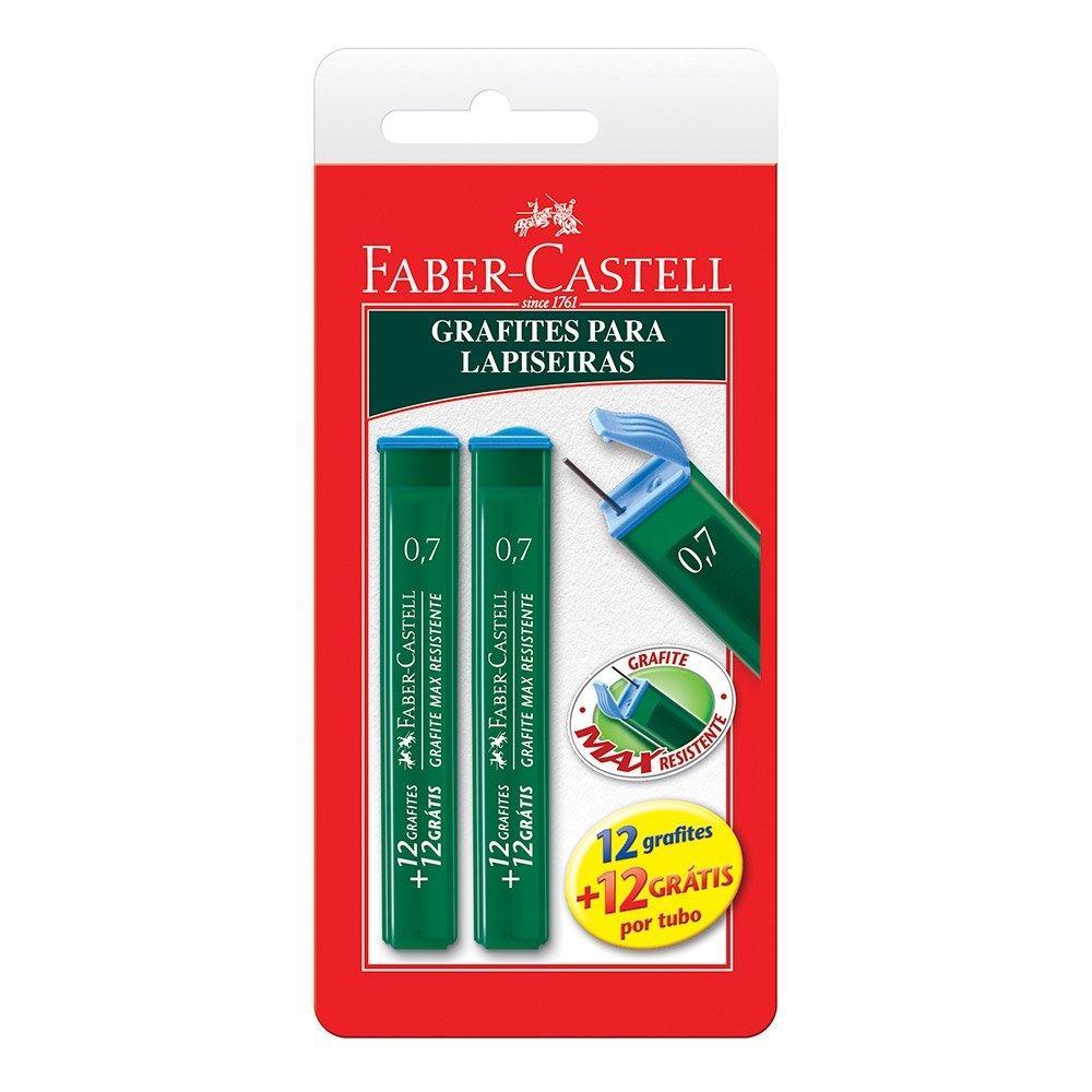 Grafite Faber Castell 0,7mm Tubo com 24 Grafites Embalagem com 2 Unidades