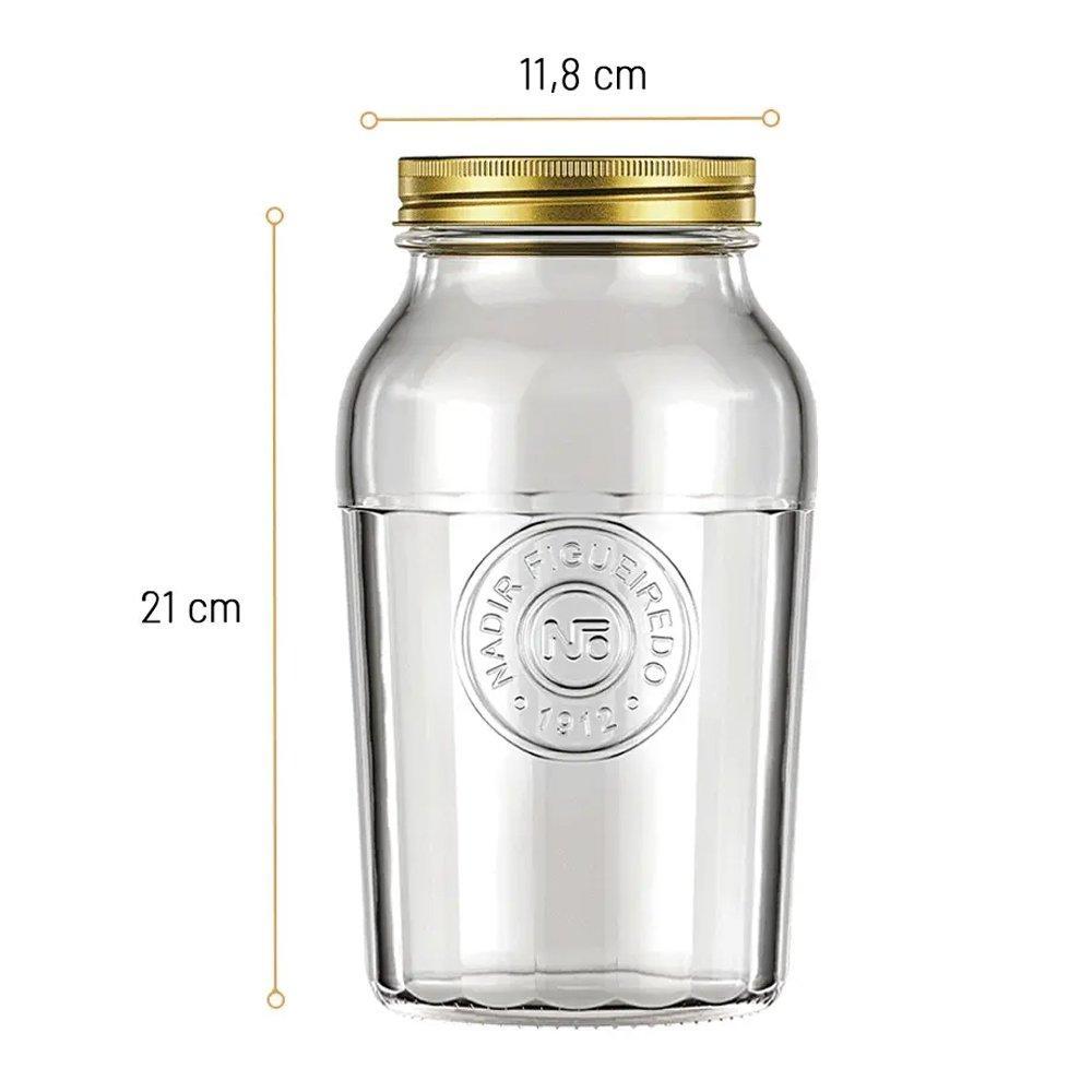 Pote Americano Vintage com Tampa Grande 1,5L Embalagem com 6 Unidades · foto 2