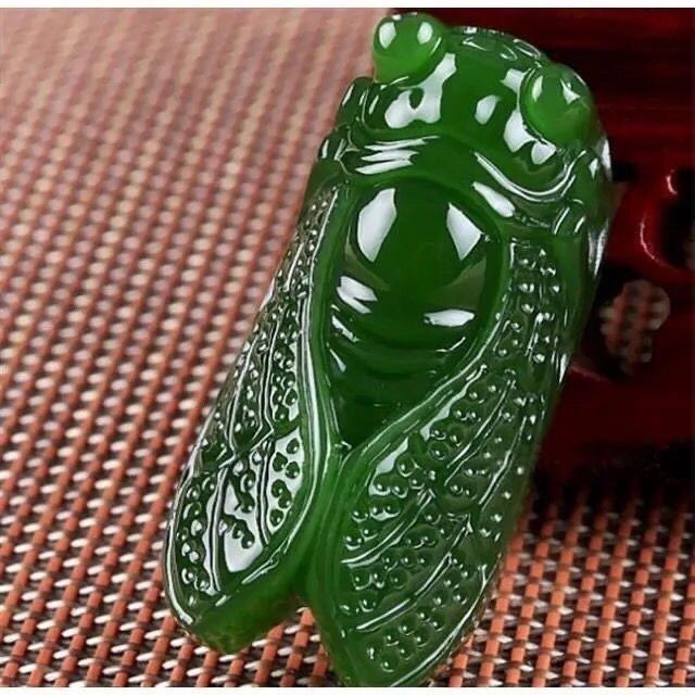 Jasper jade pingente paz branco jade Natural exterior mongólia jade cigarra Material feroz cigarra dourada jade pingente