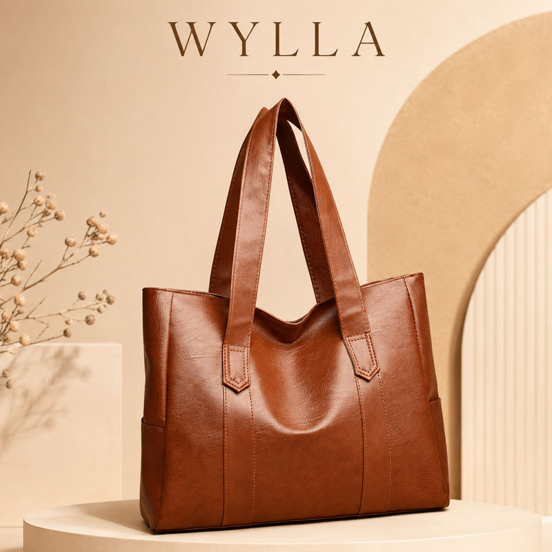 Bolsa Tote Feminina Grande Capacidade Couro PU Elegante Ombro Trabalho Dia A Dia