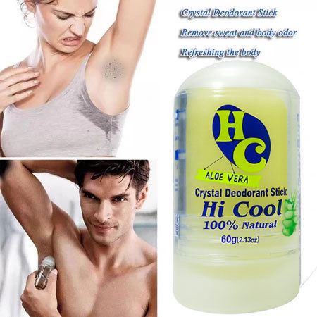 Novo Hulu Pedra De Sal De Cristal Desodorizante Natural 60/120g Unissex Hi Cool