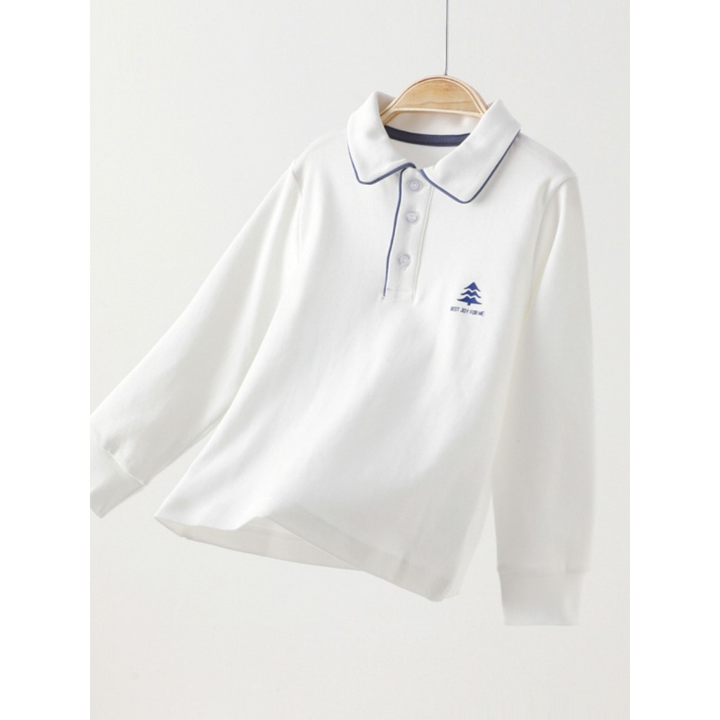 Uniforme escolar japonês crianças camiseta de manga comprida branco estudante gola POLO camisa de fundo meninos meninas 