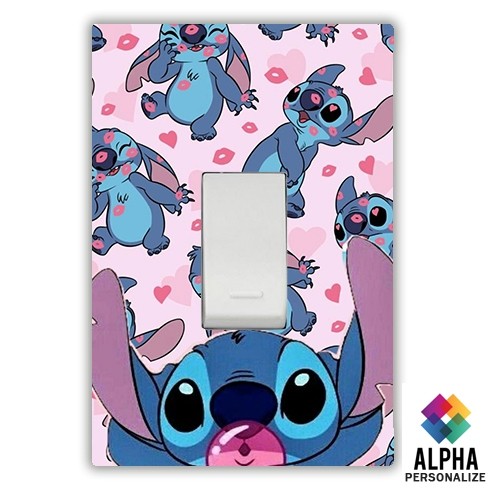 Adesivo para Interruptor de Luz Stitch Chiclete Rosa Premium Tomada Espelho