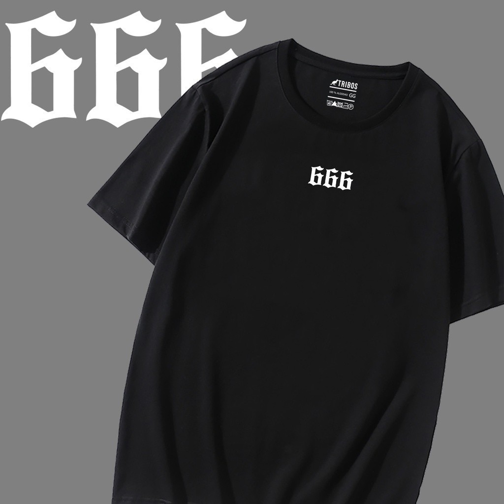 Camiseta Masculina Algodao Number 666 Oversized Streetwear Camisa Rock Heavy Metal Blusa ANDRADE STORE