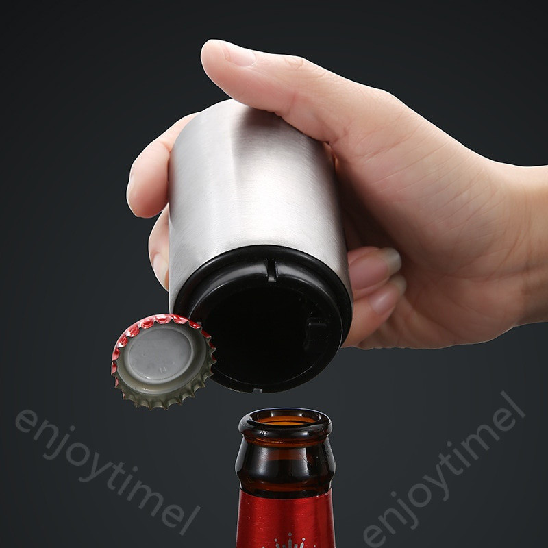 Abridor Automático de Garrafas de Cerveja Magnético, Abridor de Cerveja em Aço Inoxidável, Abridor de Pressão para Vinho
