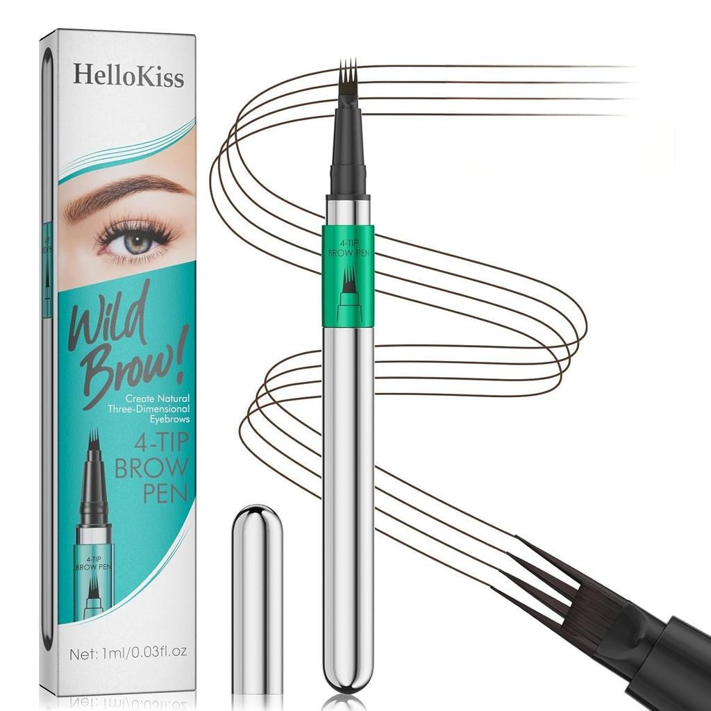 Caneta para Microblading de Sobrancelhas - Caneta para Sobrancelhas à Prova d'Água com Ponta de 4 Dentes - Canetas Líqui