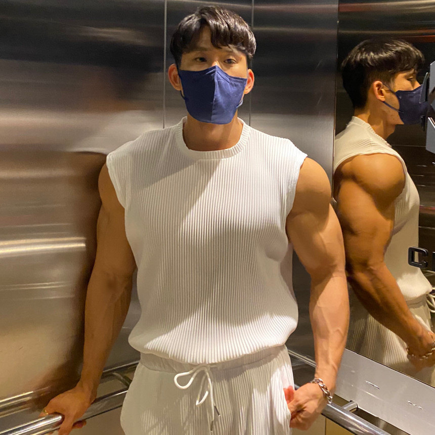 MCPW Colete de verão de secagem rápida masculino listras verticais Fitness esportes Top resistente estilo cara Casual re